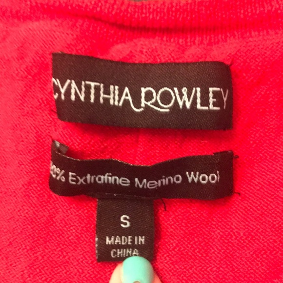 EUC Cynthia Rowley Merino Wool Red Sweater A5 - Picture 2 of 2